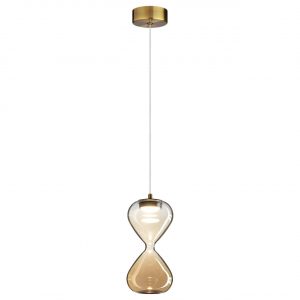 5093/4L PENDANT ODL25 357 античн.бронза/прозрачн./янтарный градиент/металл/стекло Подвес LED 4W 4000K 388Лм GLESSI