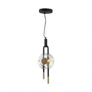 5407/12L MODERN ODL_EX24 101 черный/золотой/металл/стекло Подвес LED 12W 3000K 1005Лм MAGNET