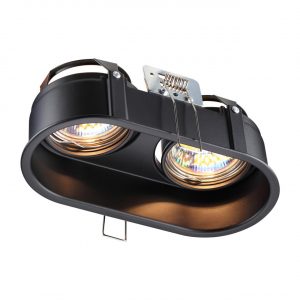 370841 SPOT NT22 578 черный Светильник встраиваемый IP20 GU10 2*50W 220V CLOUD