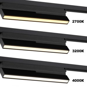 359748 PORT NT25 238 черный Светильник однофазный двухжильный трековый с переключ. цв. температуры IP20 LED 12W 180-265V 2700К/3200К/4000К EOS