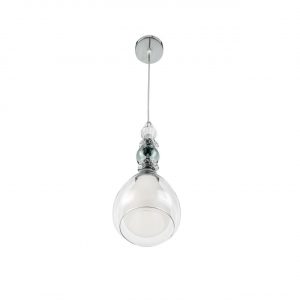 8293/1A MODERNI LN26 367 хром/белый/прозрачный, металл/стекло/хрусталь Подвес E27 1*60W 220V GANNA