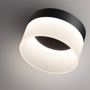 359446 OVER NT24 390 черный Светильник накладной светодиодный IP20 LED 18W 220-240V 4000K 1170Лм AURA