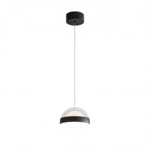 5075/12L L-VISION ODL24 355 черный/прозрачн./молочный/металл/акрил Подвес LED 12W 4000K 600лм RONI