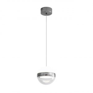 5037/9L L-VISION ODL24 355 никель/прозрачн/молочный/металл/акрил Подвес LED 9W 4000K 480лм RONI