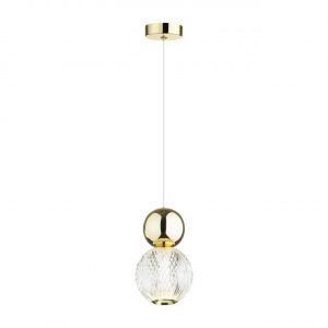 5008/7L L-VISION ODL23 573 золотой/прозрачный/металл/акрил Подвес LED 7W 4000K 350Лм CRYSTAL