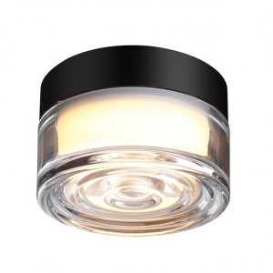 7156/6CL HIGHTECH ODL26 493 Настенно-потолочный светильник черный/прозрачный/стекло/поликарбонат IP65 LED 6W 410Лм 2200/2700/3000K 120° 220-240V RONDA