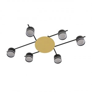 8304/6C COMFI LN26 238 золотой/черный, металл/акрил Светильник потолочный GX53 LED 6*7W 220V BENUA