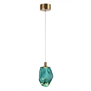 7110/4LC L-VISION ODL25 Подвесной светильник  бронзовый/бирюз. стекло/металл IP20 LED 4W 300Лм 3000K 200° 220V GEMME