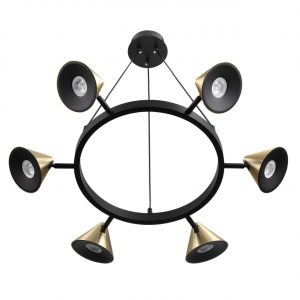 8233/6 COMFI LN26 255 черный/золото, металл Подвесной светильник GU10 LED 6*7W 220V LAMINA