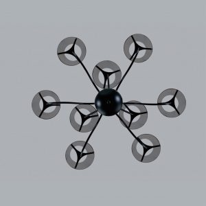 6570/9C MODERNI LN26 212 черный/дымчатый/металл/стекло Люстра потолочная G9 9*20W 220V SMOKY