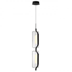 5003/20L L-VISION ODL23 391 черный матовый/прозрачный/стекло Подвес LED 20W 3000K KAVIA