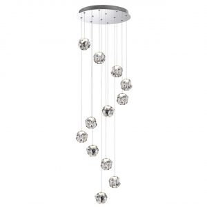 5084/60L L-VISION ODL25 561 хром/прозрачный/металл/акрил Люстра каскадная LED 60W 4000K 3000Лм JEMSTONE