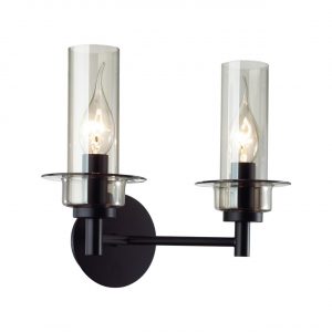 6555/2W CLASSI LN26 100 черный/дымчатый/металл/стекло Бра E14 2*40W 220V MADONNA