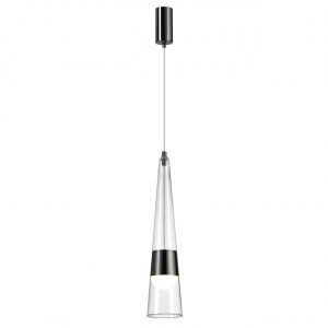 5044/12L L-VISION ODL24 000 глянц.темн.хром/прозрачный/металл/стекло Подвес LED 12W 3000K 1334Лм LUMP