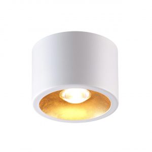 6668/1CL HIGHTECH ODL19 337 белый с золотым фольг-м Потолочной накладной светильник LED GU10 1*7W 220V GLASGOW (вместо 3877/1CL)