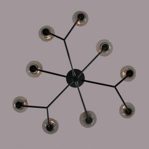 6555/9C CLASSI LN26 100 черный/дымчатый/металл/стекло Люстра потолочная E14 9*40W 220V MADONNA