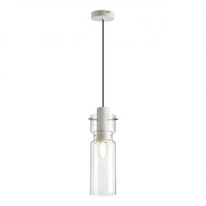 5057/1B PENDANT ODL24 385 белый/прозрачный/металл/стекло Подвес E27 1*40W SCROW