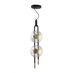 5407/23L MODERN ODL_EX24 101 черный/золотой/металл/стекло Подвес LED 23W 3000K 1940Лм MAGNET