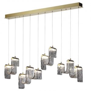 5106/52L L-VISION ODL26 549 брашинг/дымчатый металл/стекло Люстра линейная LED x 52W 4000K FLOW