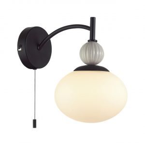 8273/1W NEOCLASSI LN26 041 черный/серый/белый, металл/керамика/стекло Бра Е14 1*40W 220V GLORIYA