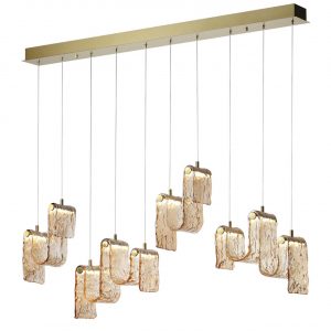 5105/52L L-VISION ODL26 547 брашинг/янтарный металл/стекло Люстра линейная LED x 52W 4000K FLOW