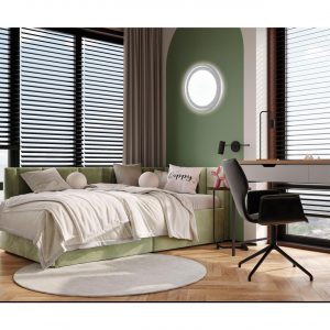 7681/ELN COLOR SN 164 Светильник пластик/сер под дер LED 76Вт 3000/4000/6000K D480 IP43 CCT MAVI WOOD