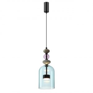 5046/12L L-VISION ODL24 369 черный/голубой/металл/стекло/керамика Подвес LED 12W 4000К 1400Лм PALLETA
