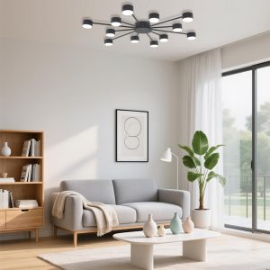 8344/12C COMFI LN26 251 черный, металл Люстра GX53 LED 12*7W 220V TORINA