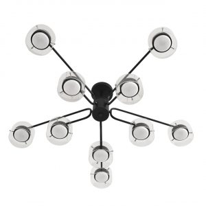 8349/10C COMFI LN26 232 черный/прозрачный, металл/стекло Светильник потолочный LED GX53 10*7W 220V NATALINA
