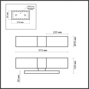 2660/2W DROPS ODL14 509 хром/белый Настенный светильник IP44 E27 2*40W 220V TINGO
