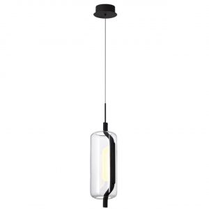 5003/10L L-VISION ODL23 391 черный матовый/прозрачный/стекло Подвес LED 10W 3000K KAVIA