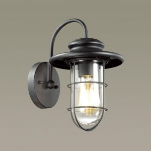 4171/1W NATURE ODL19 717 черный/прозрачный Уличный настенный светильник IP44 E27 1*60W HELM