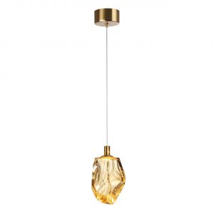 7111/4LC L-VISION ODL25 Подвесной светильник  бронзовый/янтарное стекло/металл IP20 LED 4W 300Лм 3000K 200° 220V GEMME