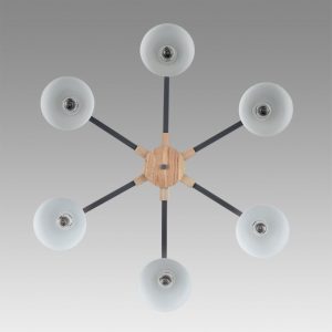 8096/6C MODERNI LN26 339 серый/серый металл, дерево/металл Люстра потолочная Е27 6*60W 220V COLANGE