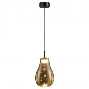5098/4LA PENDANT ODL25 365 черный/золотой/металл/стекло Подвес LED 4W 4000K 388Лм NAVE