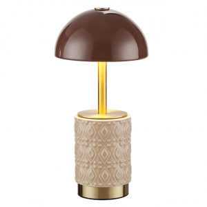5453/3TL L-VISION ODL_EX26 010 светлая бронза/кофейный/бежевый/металл/керамика Настольная лампа беспроводная LED*3W 3000K LULU