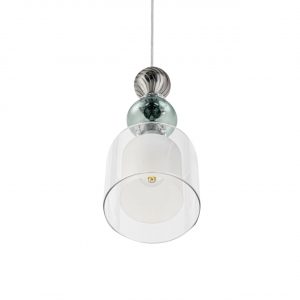 8292/1A MODERNI LN26 367 хром/белый/прозрачный, металл/стекло/хрусталь Подвес E27 1*60W 220V GANNA