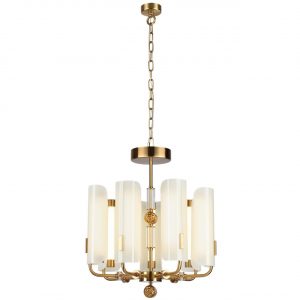 5467/35L MODERN ODL_EX26 049 белый/коричневый/античная бронза/металл/стекло/декор металл Люстра LED 35W (5W*7) 2700K LION