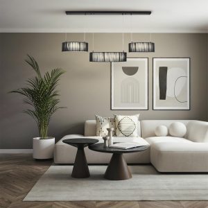 8371/70L LEDIO LN26 258 черный, металл/текстиль/силикон Люстра подвесная LED 70W 3000/4000/6000K 220V KAVA