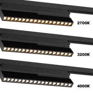 359737 PORT NT25 240 черный Светильник однофазный двухжильный трековый с переключ. цв. температуры IP20 LED 18W 180-265V 2700К/3200К/4000К EOS