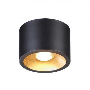 6669/1CL HIGHTECH ODL19 337 черный с золотым фоль-м Потолочной накладной светильник LED GU10 1*7W 220V GLASGOW (вместо 3878/1CL)
