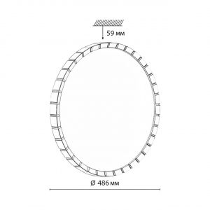 7648/ELN PALE SN 142 Светильник пластик/белый/золотой LED 76Вт 3000/4000/6000К D486 IP43 CCT ATABI GOLD