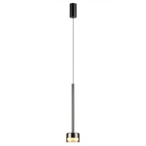 7150/10L HIGHTECH ODL26 347 Подвесной светильник черный/ дымчатое стекло/металл IP20 LED 10W 3000K 220V LASLO