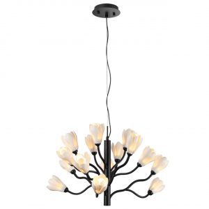 5090/15 MODERN ODL25 553 черный матовый/белый/фарфор Люстра G4 LED 15*5W GARDI