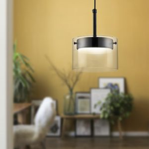 8232/1Y УЦЕНКА(НЕВОЗВРАТНЫЙ ТОВАР) COMFI LN25 000 черный/прозрачный, металл/стекло Подвес LED GX70 1*10W 220V NATALINA