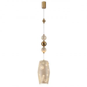 5444/1 PENDANT ODL_EX26 031 бежевый/античная бронза/металл/керамика Подвес E27 1*40W KARELIA