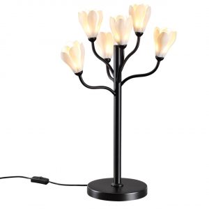 5090/6T MODERN ODL25 553 черный матовый/белый/фарфор Настольная лампа G4 LED 6*5W GARDI