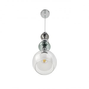 8294/1A MODERNI LN26 367 хром/белый/прозрачный, металл/стекло/хрусталь Подвес E27 1*60W 220V GANNA