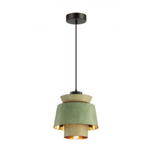 4992/1A PENDANT ODL23 381 зеленый/золотой/металл/экокожа Подвес E27 60W KRESSA