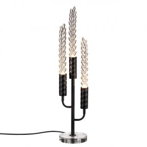 5459/9TL L-VISION ODL_EX26 041 черный глянцевый/прозрачн./металл/стекло/хрустальное стекло Настольная лампа LED 9W (3*3W) 3000K 460Лм KOLOS